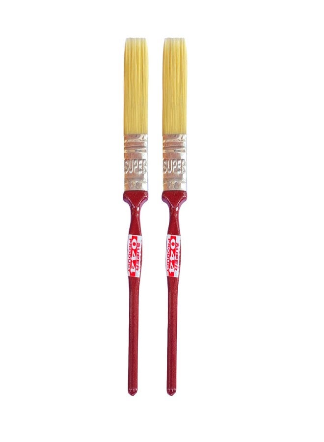 super brush Super Paint Brush RED (25 mm) for Oil Painting, Canvas Painting, Wall Painting and Cleaning Delicate Items 2 pc - Image 1